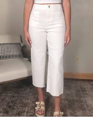 Eesome Crop Wide Leg Pants - White