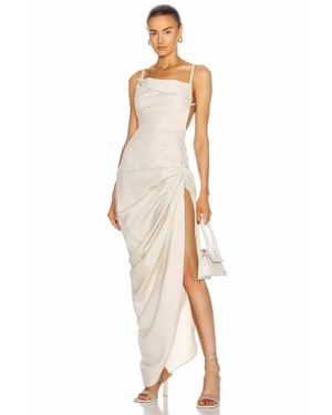 Jacquemus Sculptural Asymmetrical Dress - White