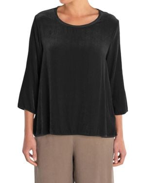 cut-loose 3/4 Sleeve A Line Top - Black
