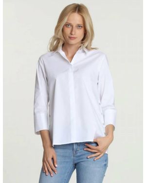 Hinson Wu Maxine Quarter Sleeve Button Up Shirt - White