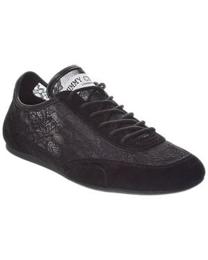 Jimmy Choo Sunny Lace & Leather Sneaker - Black
