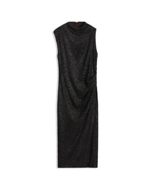 BOSS Asymmetric Sequined Dress - Black