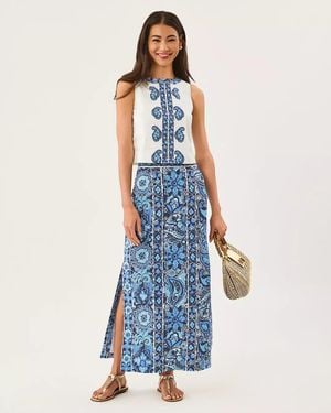 Lilly Pulitzer Sanders High Rise Maxi Skirt - Blue