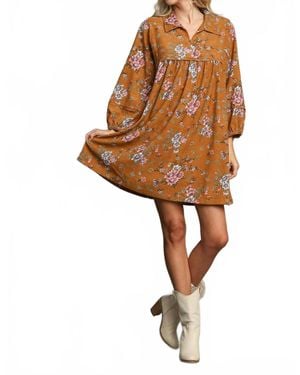 Umgee Corduroy Dress - Brown