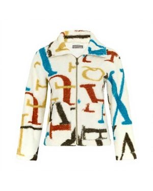 Dolcezza Sherpa Monogram Jacket - Blue