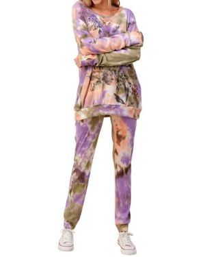 Blumin Floral Tie Dye Jogger Set - Multicolor