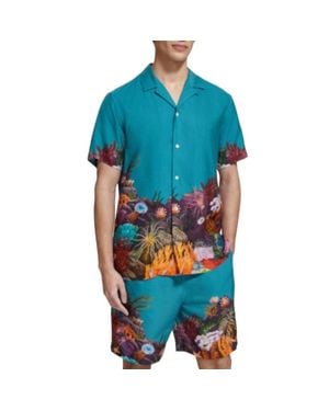 Scotch & Soda Placement Print Tencel Shirt - Blue