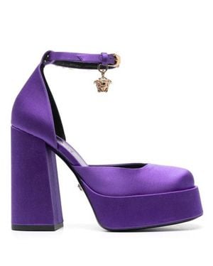 Versace Medusa Aevitas Platform Pumps - Purple