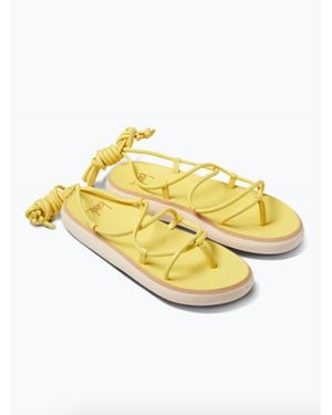 Beek Chirp Leather Ankle-Tie Sandals - Metallic