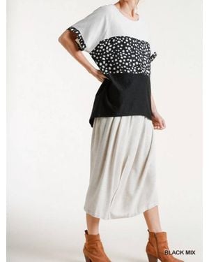 Umgee Dalmatian Color Block Top - Multicolor