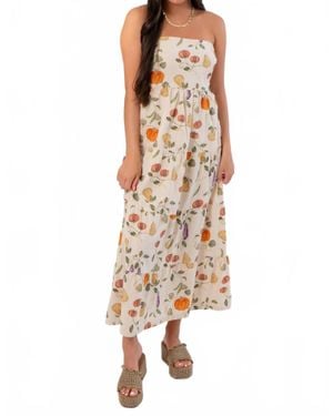 Bailey Rose Pumpkin Harvest Strapless Midi Dress - Natural