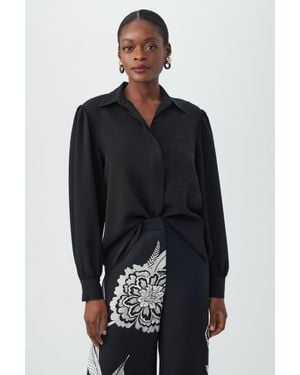 Trina Turk Anuka Dolman Slv Shirt - Black
