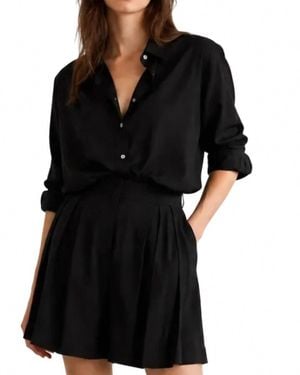 Kourbela High Waisted Shorts With Pleats - Black