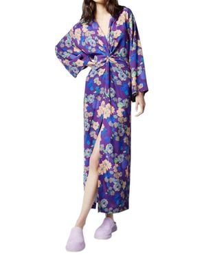 Smythe Twist Floral Midi Dress - Blue