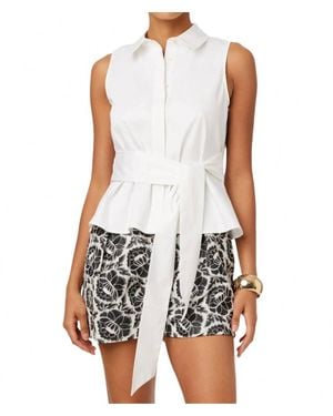 Toccin Katherine Sleeveless Tie Front Top - White