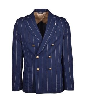 Berry & Brian Double-Breasted Jacket - Blue