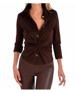 Gretchen Scott Ultra Suede Twist & Shout Top - Red