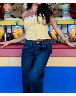 Olivaceous Kathryn Stripe Tube Top - Blue