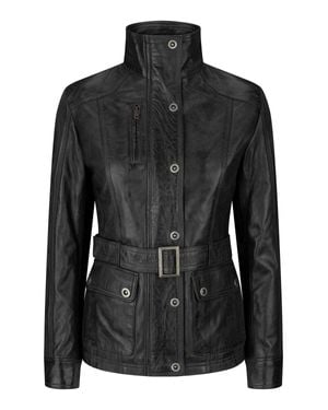 TruClothing Slim Fit Leather Jacket - Black