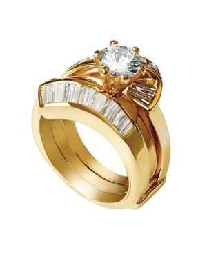 Fashnzfab Sterling 925 Ring Set With Plating - Metallic