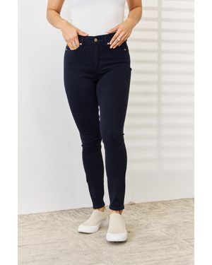 TRUEDAMES Full Size Garment Dyed Tummy Control Skinny Jeans - Blue