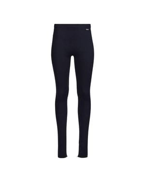 Ferragamo Fitted Virgin Wool Leggings - Blue