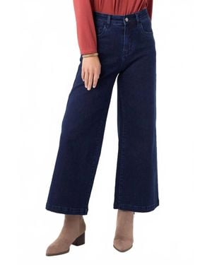 Coco + Carmen Everstretch Wide Leg Crop Jeans - Blue