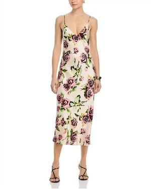 L'Agence Seridie Silk Slip Dress - Metallic
