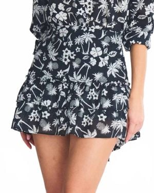 Coniglio Cinch Back Mini Skirt - Blue
