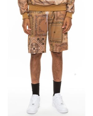TRUEDAMES Paisley Bandana Print Shorts - Natural