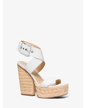 Michael Kors Rhoda Leather Platform Sandal - Natural
