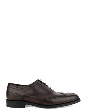 JOHN HARRISON Leather Brogue Intricate Detail Brogues - Black
