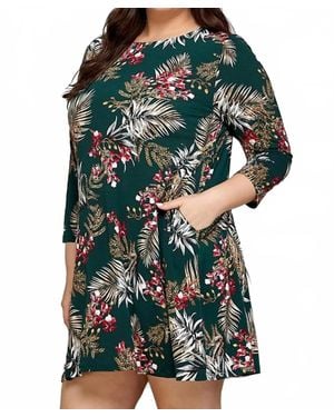 Shopin in LA Perfect Holiday Floral Mini Dress - Green