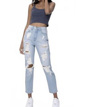cello High Rise Mom Jean - Blue