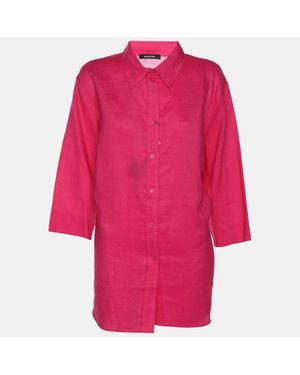 Elena Miro Ramie 3/4 Sleeve Shirt - Pink