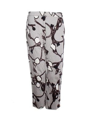 Marni Pants With Flower Print - Gray