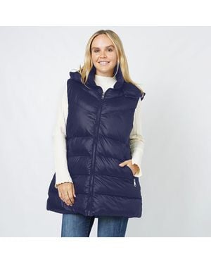 TRUEDAMES Padded Hoodie Vest - Blue