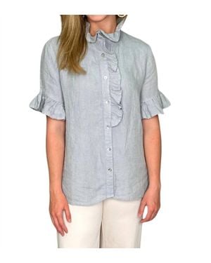 Ivy Jane Cross Eyed Linen Top - Gray