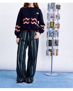 FRNCH Roadtrip Relaxed Cardigan - Blue