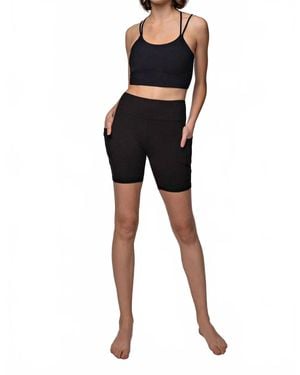 Rae Mode Butter Soft Nylon Biker Shorts - Black