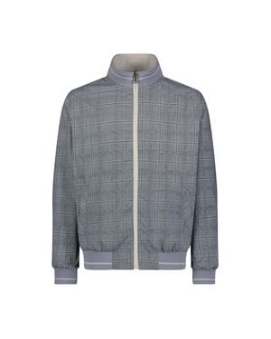 American Heritage Reversible Glen Plaid Baseball Jacket - Gray
