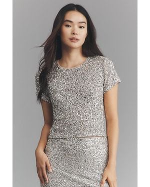 Maeve Sequin Tee - Gray