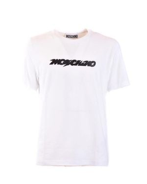 Moschino Classic Cotton T-Shirt With Iconic Logo For - White