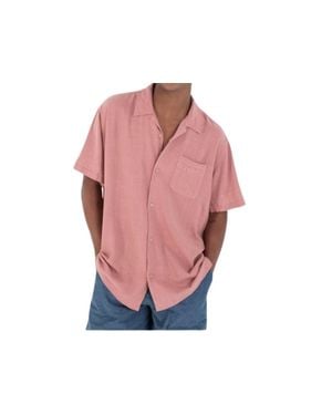 Hurley Laguna Camp Embroidered Button-Front Shirt - Blue