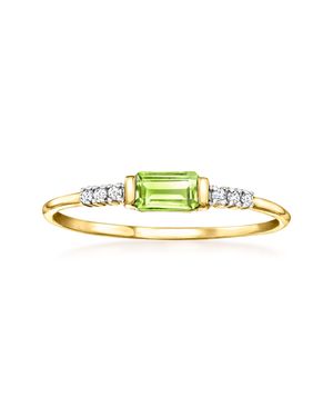 RS Pure By Ross-Simons Peridot Ring With Diamonds - Yellow