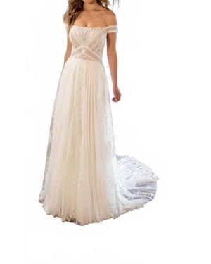 All Who Wander Maddox Off-The-Shoulder Dress - White