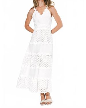 Adelyn Rae Emma Mixed Media Maxi Dress - White