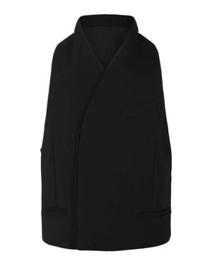 Ferragamo Double Breasted Fitted Vest - Black