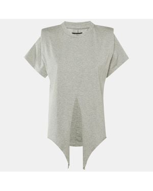 Isabel Marant Cotton Belita Front Tie Detail Top - Gray