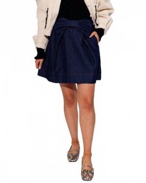 Thml Denim Bow Skirt - Blue